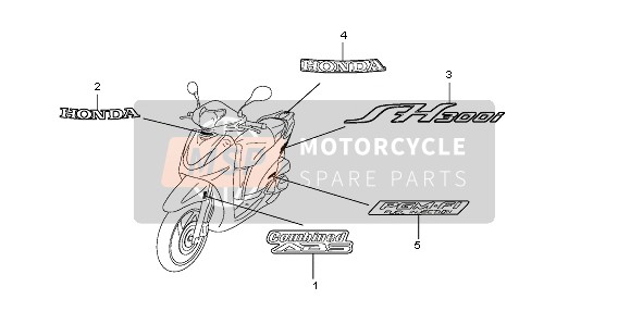 Honda SH300A 2009 Marchio per un 2009 Honda SH300A